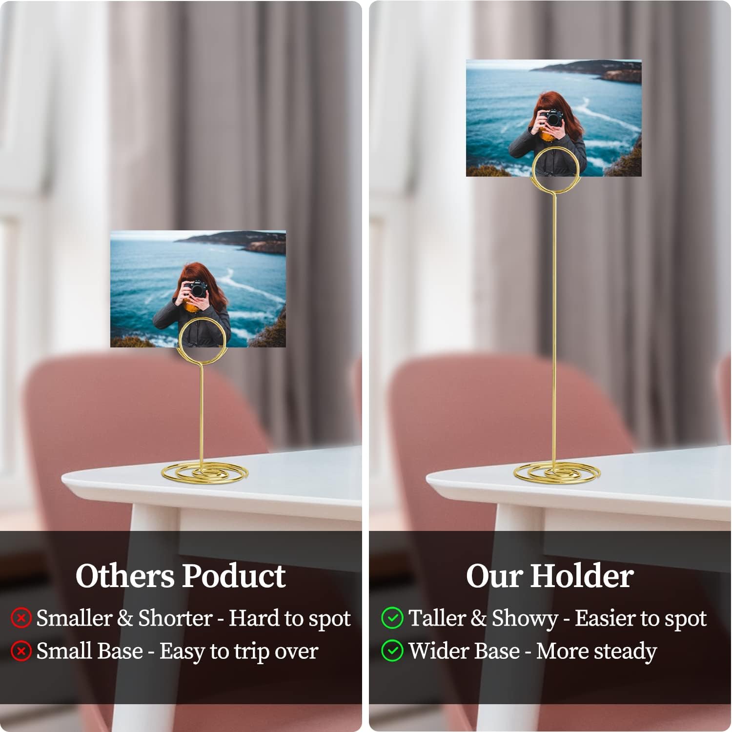 Table Number Holders 10Pcs - 8.75 inch Tall Table Number Stands Place Card Holder for Wedding Party Graduation