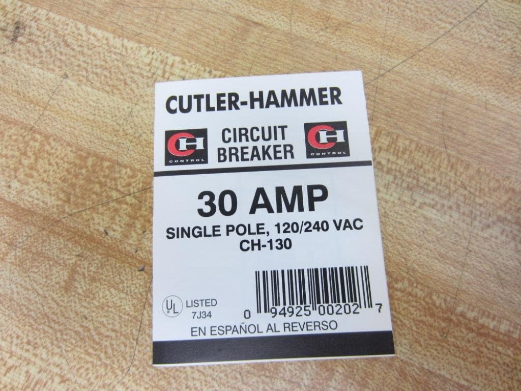Cutler Hammer CH130 Circuit Breaker, 1-Pole 30-Amp