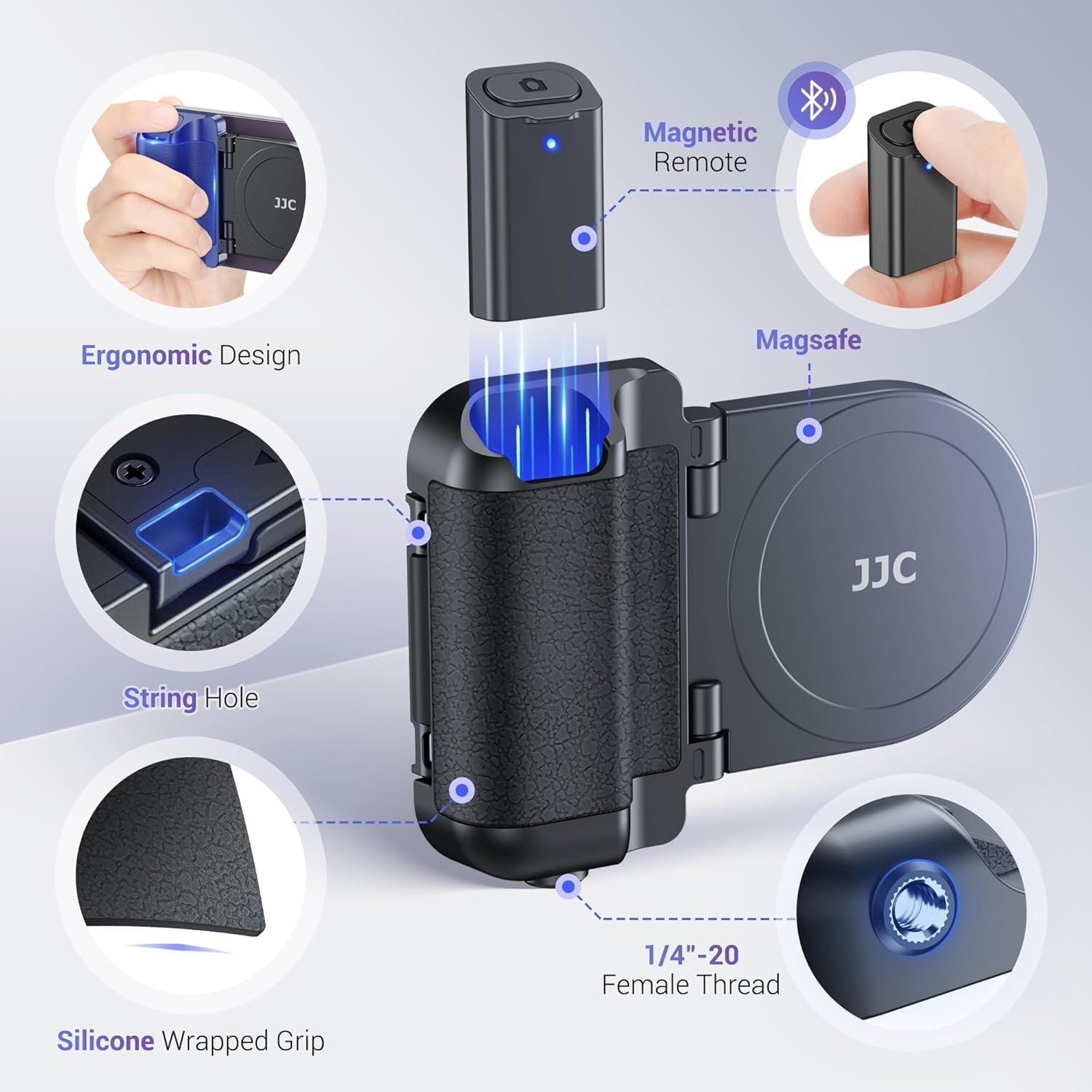 67mm Magnetic Phone Lens Filter Mount with Phone Camera Snap Grip Kit for iPhone 16 15 14 Pro Max Plus, Filter