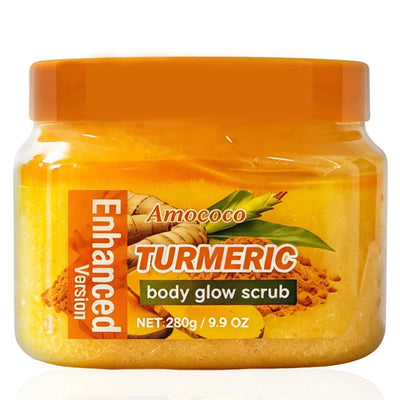 Turmeric Body Scrub, Botanical Skin Cleanser for Dullness & Uneven Tone, Gentle Exfoliating Scrub for Smooth &
