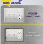 ENERLITES Combination Two Toggle & One Duplex Metal Wall Plate, Oversize