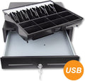 USB Receipt Printer Driven Cash Register Drawer for Point of Sale (POS) System with Removable Coin Tray, 5 Bill/5