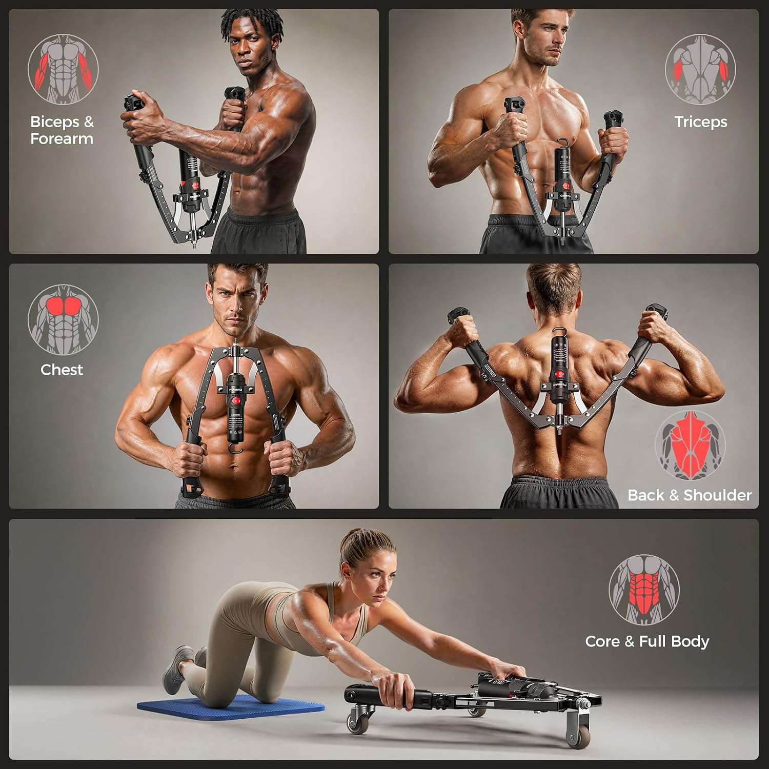 Twister Arm Trainer, Hydraulic Power Core Twister Chest Workout Equipment, Adjustable 22-440LBS Chest Trainer for