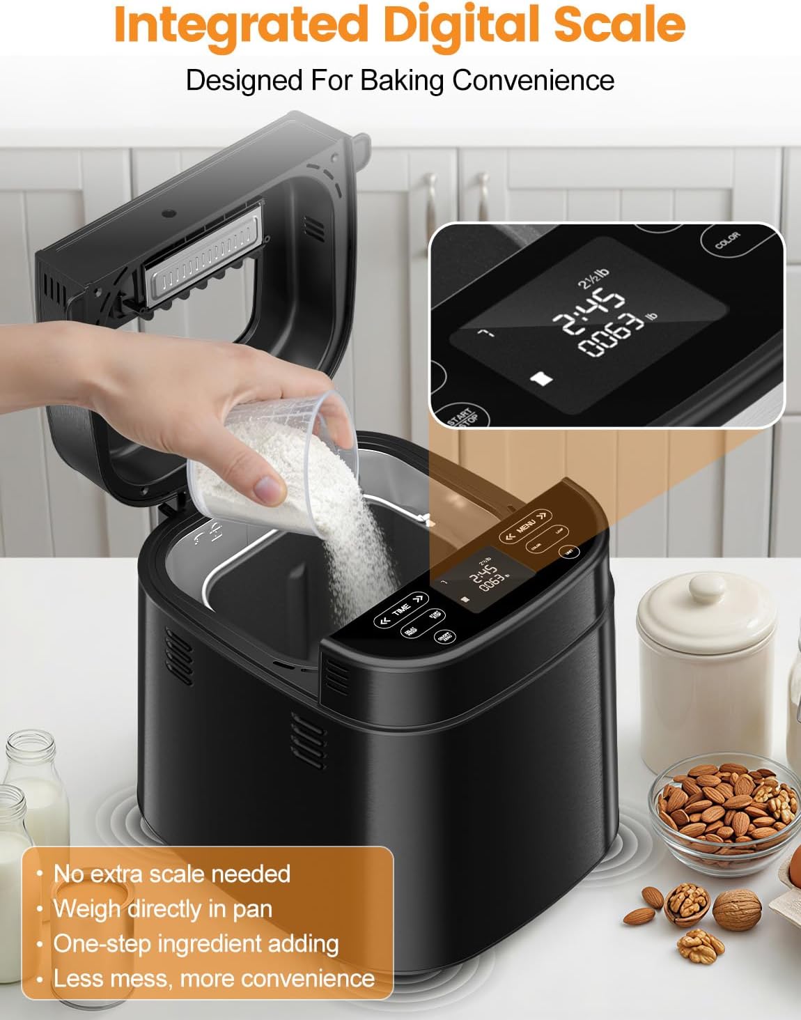 25-in-1 2.5LB Bread Maker with Built-in Electronic Scale