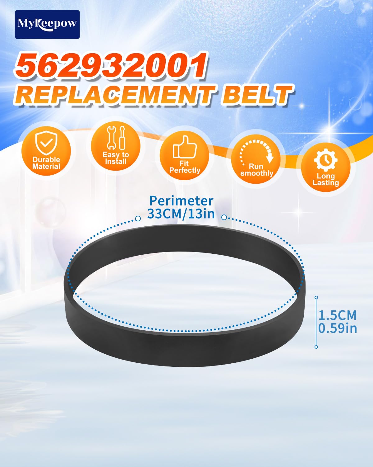 MyKEEPOW 3 Pack Vacuum Belts Compatible with Hoover