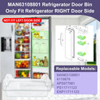 Upgraded MAN63108801 Refrigerator Door Shelf Bin (Right)