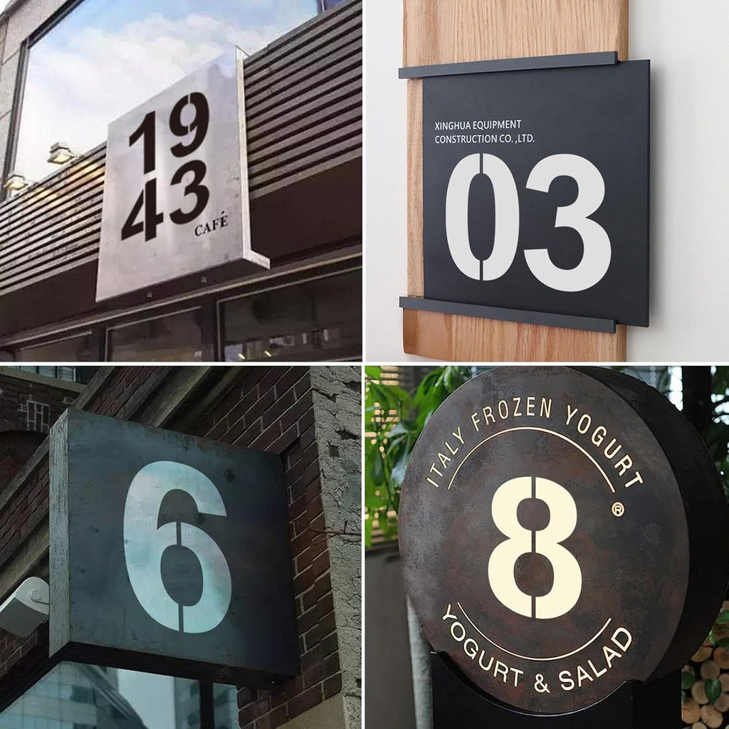 18 Inch Large Number Stencils Set 0-9 Address Number Stencil Reusable Plastic Digital Stencils Templates for Cake