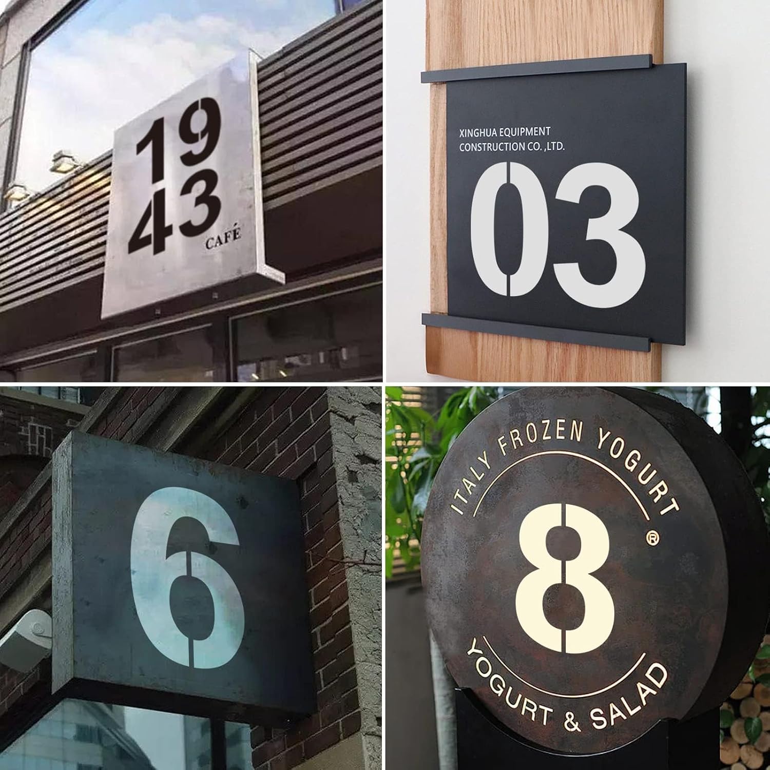 18 Inch Large Number Stencils Set 0-9 Address Number Stencil Reusable Plastic Digital Stencils Templates for Cake