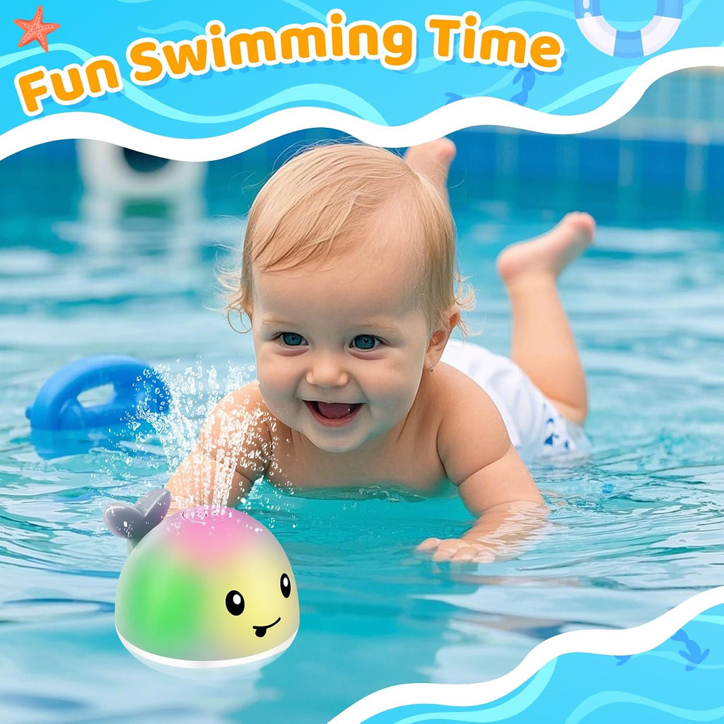 Whale Bath Toy Sprinkler, Light Up Baby Bath Toys for Kids | Buthtub Toys Sprayer for Babies 6-12 Months Infant