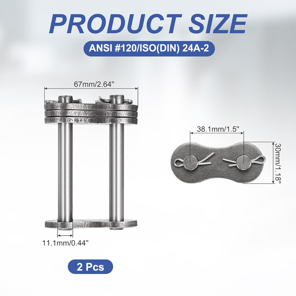 DTGN ANSI #120 Roller Chain Connecting Link 1-1/2" Pitch, 2Pcs