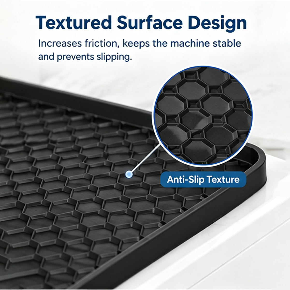 Silicone Washing Machine Top Mat Compatible with GE GFWS1500D0WW 2014-2018