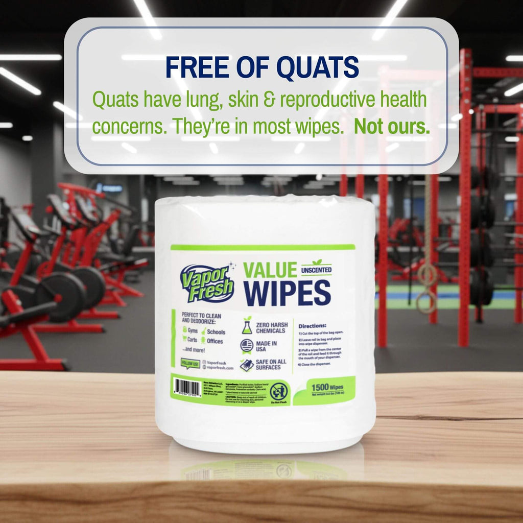 Value Wipes For Gym Equipment, 1500 Count, 4 Rolls