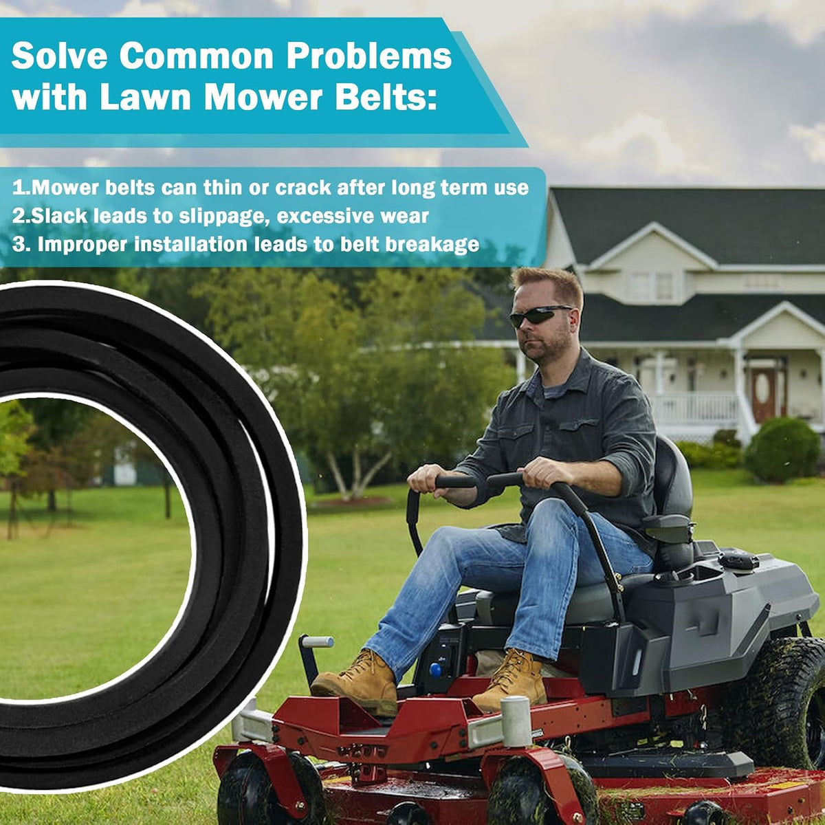 582558001 Replacement for Husqvarna Z248F Deck Belt 48Inch Zero TurnMower