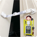 Baby & Cat Door Latch - Grey. Adjustable Strap Keeps Kids Out of Cat Areas. Simple Child Safety Lock for Doors. The