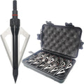Hunting Broadheads 12PK 100 Grains Screw-in Arrow Archery 3 Blades Hunting Heads Arrow Tips Compatible with Crossbow