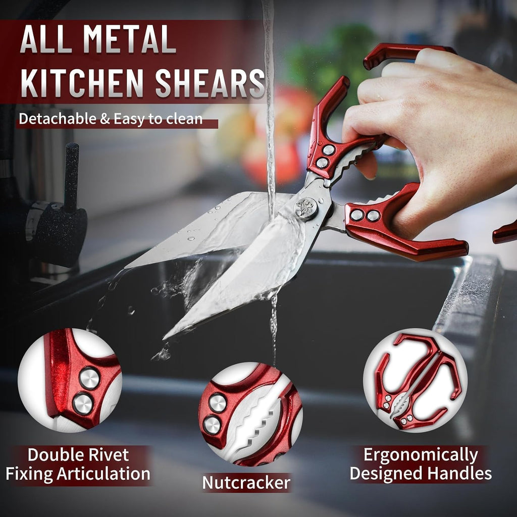 Poultry Shears - Heavy Duty Kitchen Scissors for Food with Ergonomic Handle, Japanese High-Carbon Steel Culinary