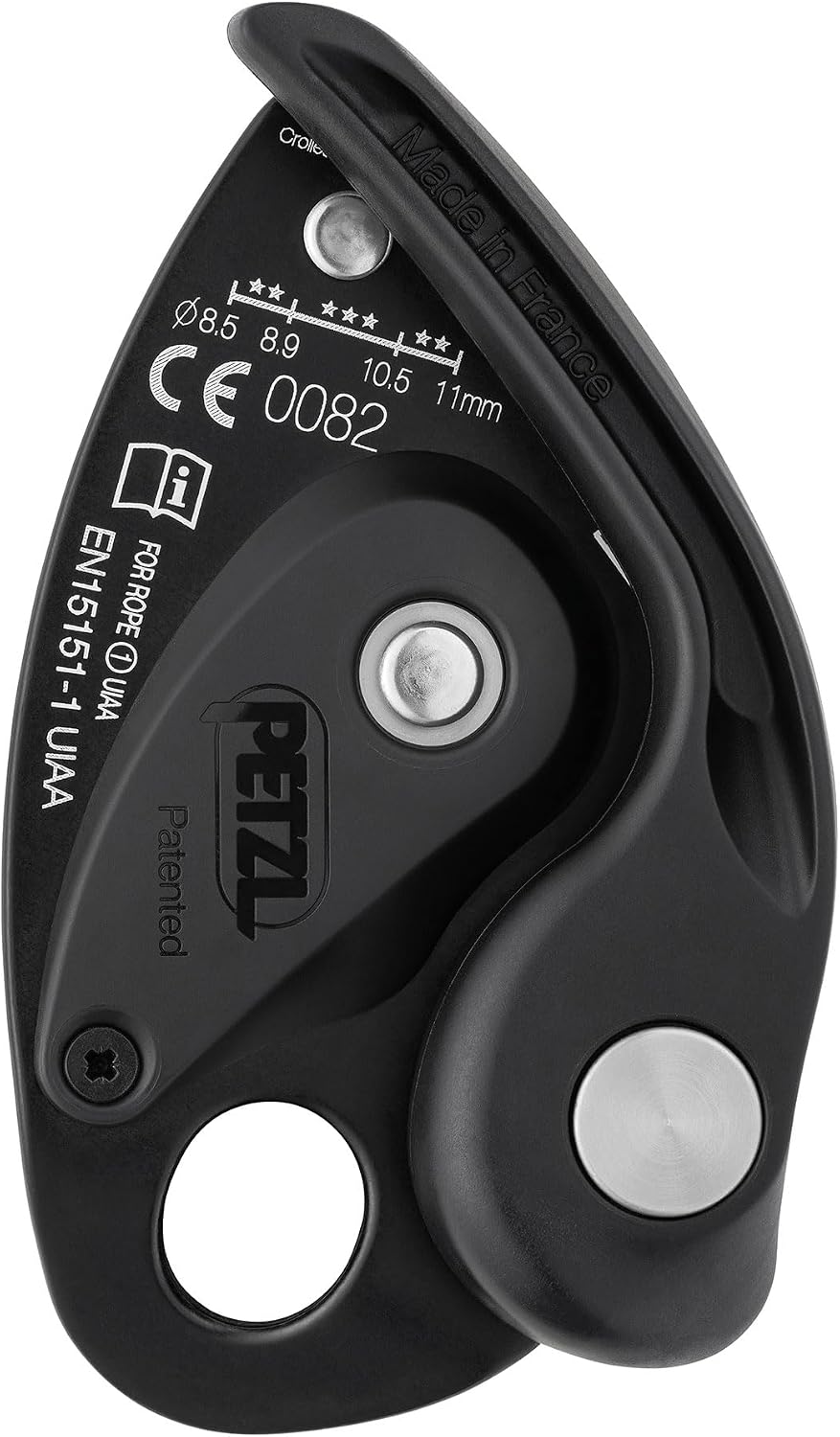 PETZL GRIGRI Rock Climbing Belay Device | With Cam-Assisted Blocking for Sport, Trad, & Top-Rope Climbing