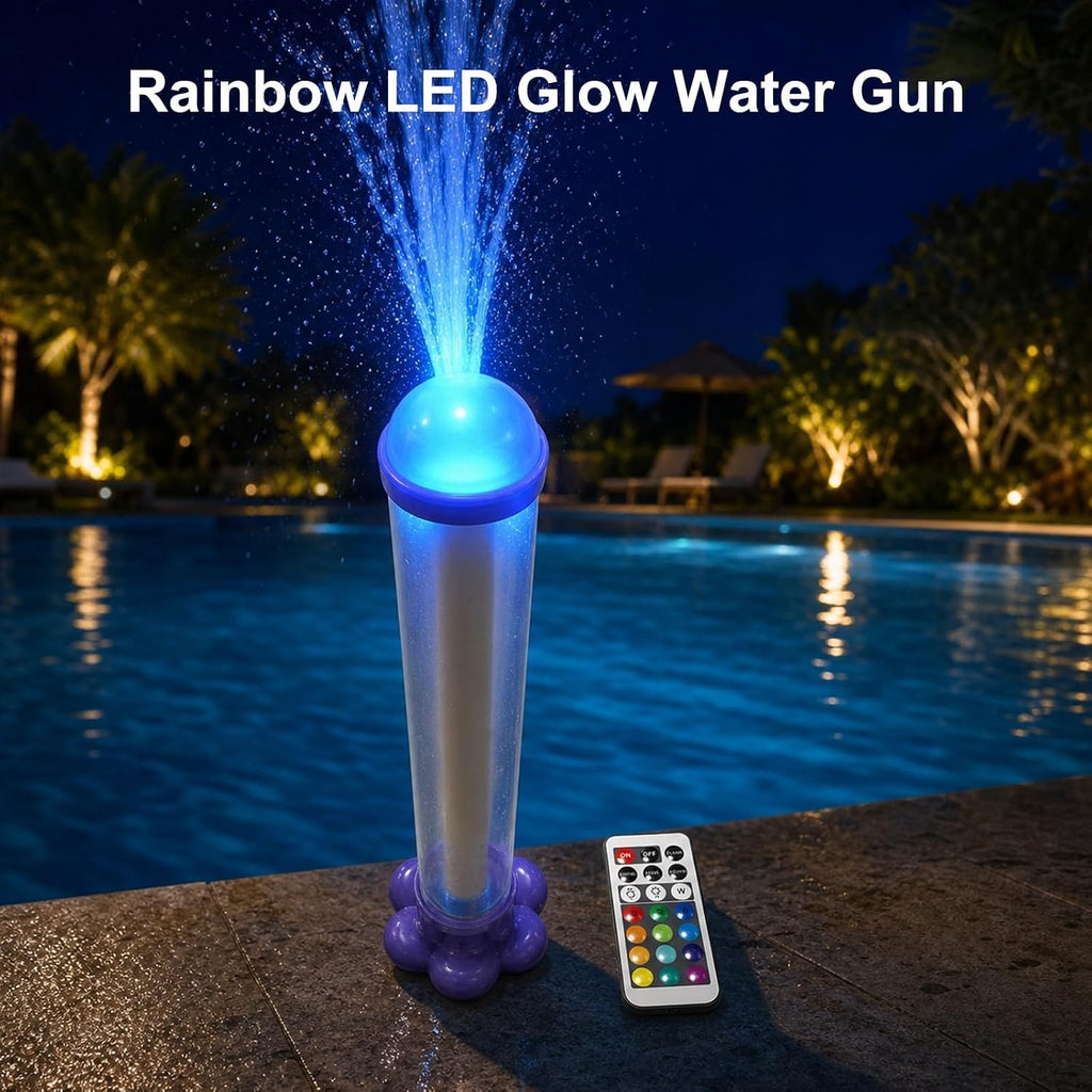 LED Light Up Firework Water Blaster – Magic Spray Soaker Toy with Colorful Lights, Pops Like Fireworks, Perfect for