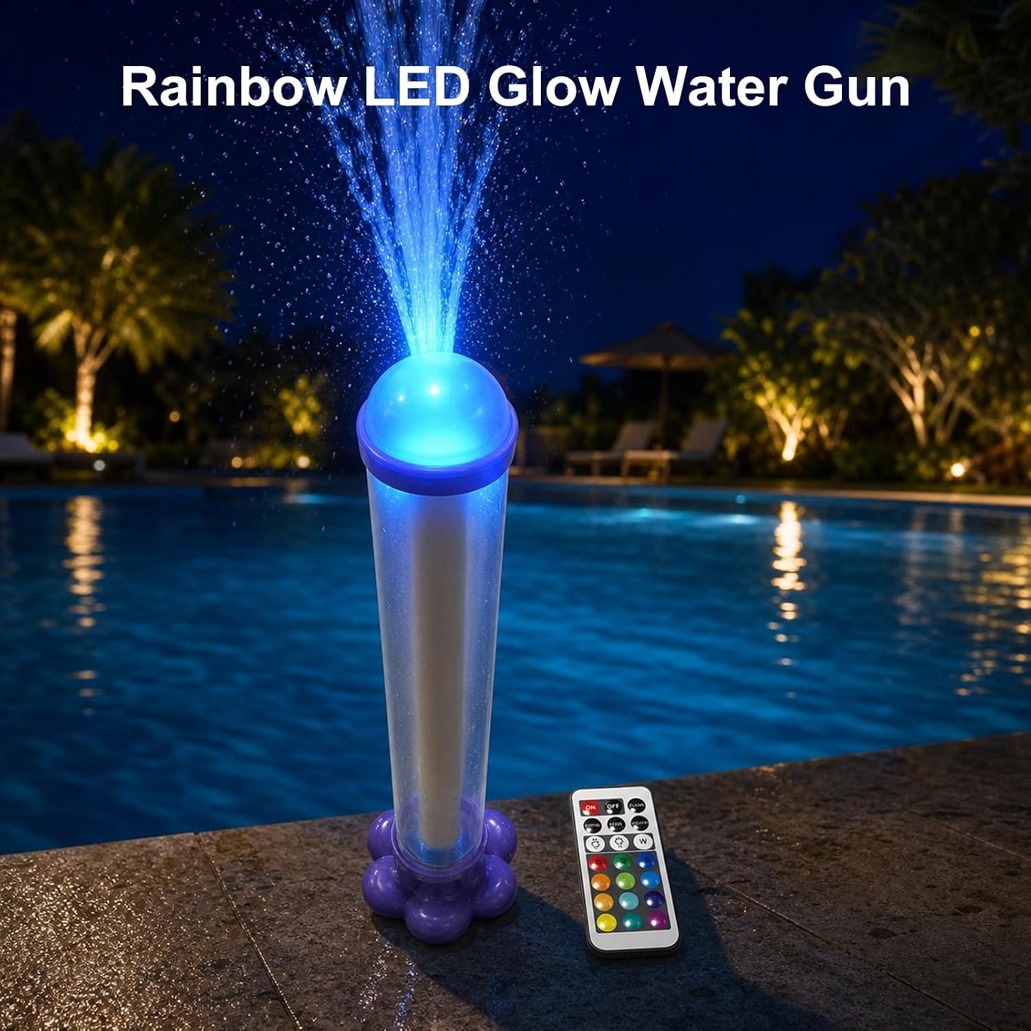 LED Light Up Firework Water Blaster – Magic Spray Soaker Toy with Colorful Lights, Pops Like Fireworks, Perfect for