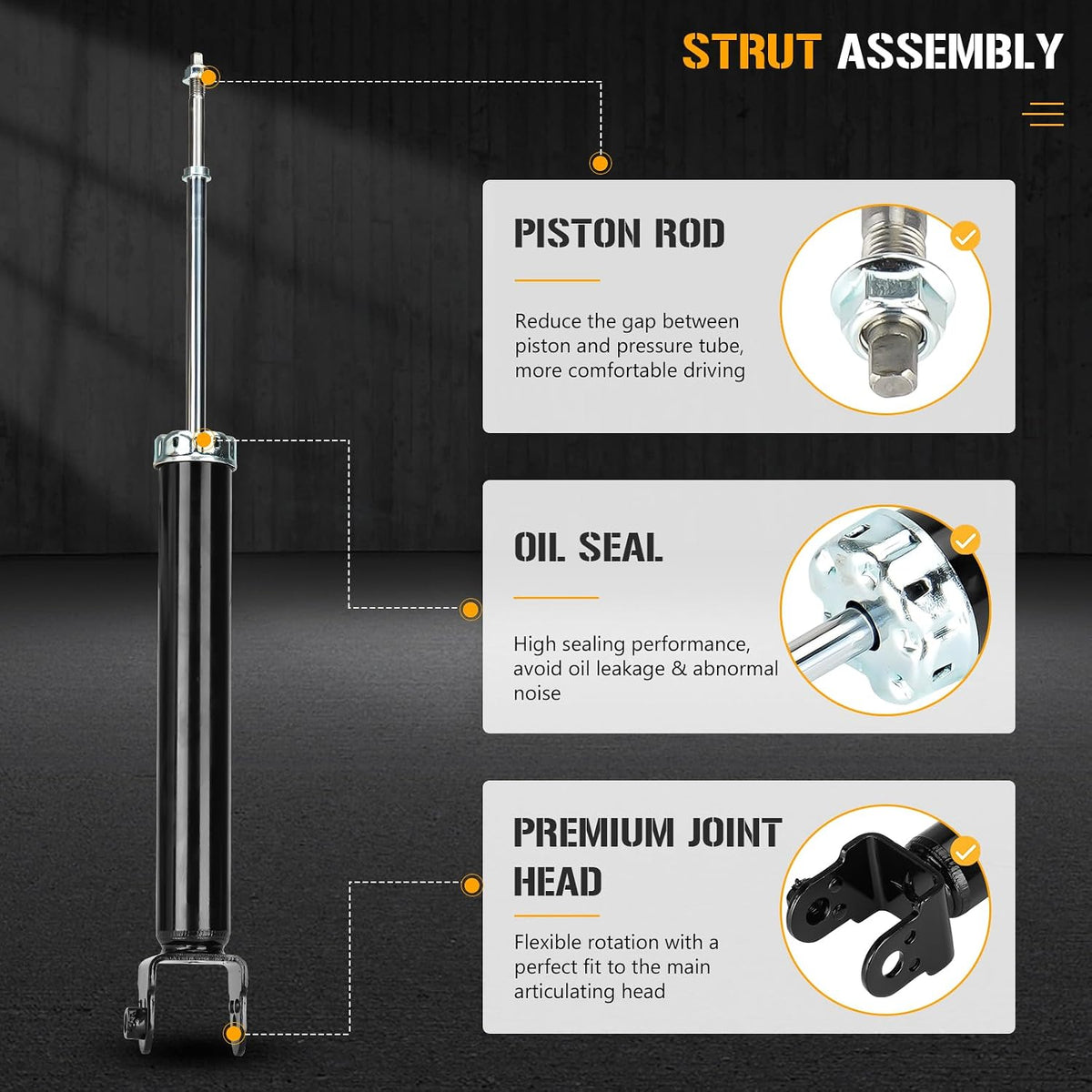 Rear Shock Absorbers Struts Assembly Fit for Nissan Altima 2002 2003 2004 2005 2006, Replace 32410 344395 2Pcs