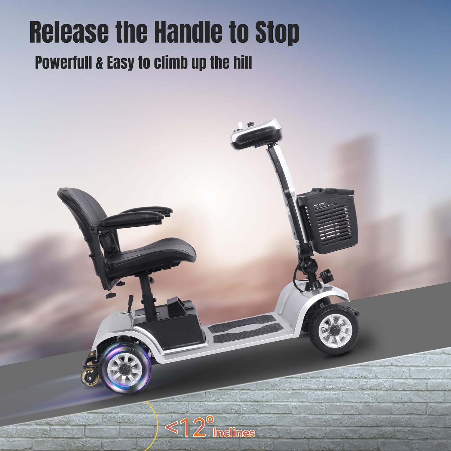 S-02 4 Wheel Electric Mobility Scooter Seniors Adult-419 LB Capacity