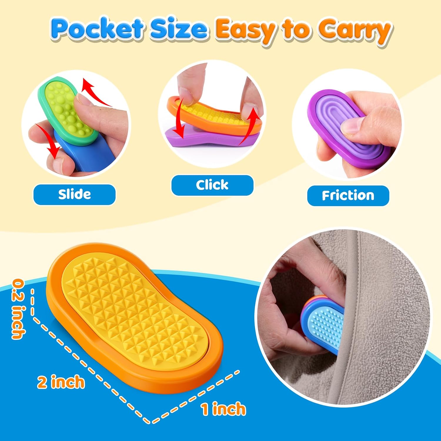 Fidget Sensory Toys for Kids- 6 Pack Textured Fidget Toys for Calming | Magnetic Sensory Toys for Students Stress