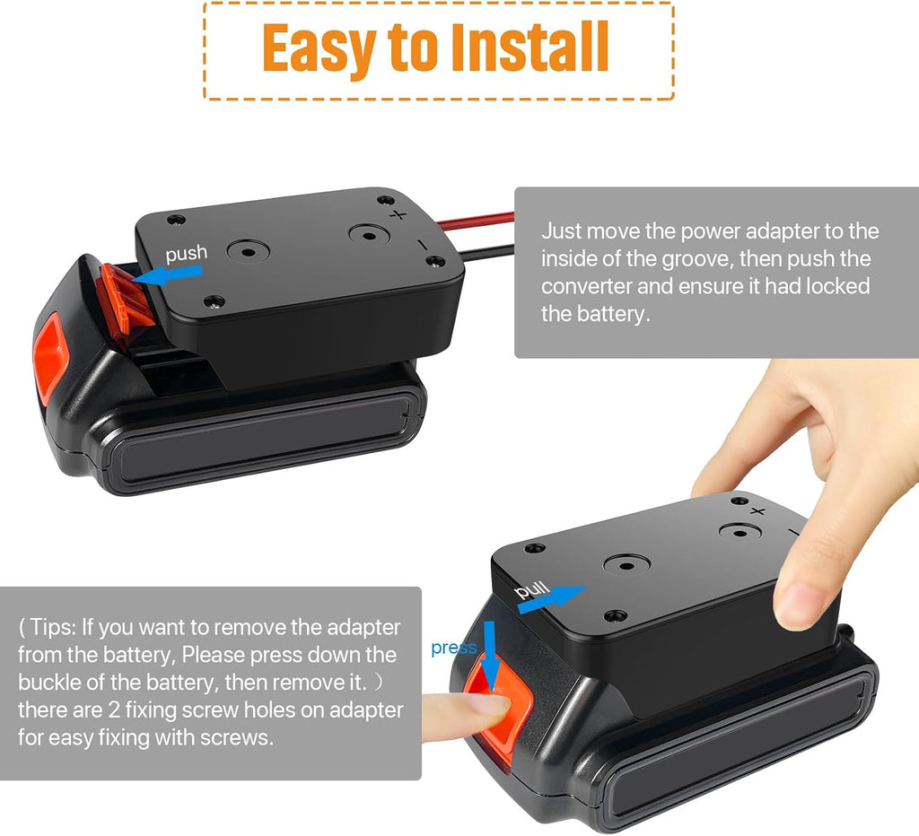 Power Wheel Adapter for 20V Max Battery, 2 Pack