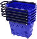 Shopping Carts, 6 Pcs 35L Durable Rolling Shopping Baskets Set with Wheels, 110 Lbs Capacity Portable Plastic Grocery