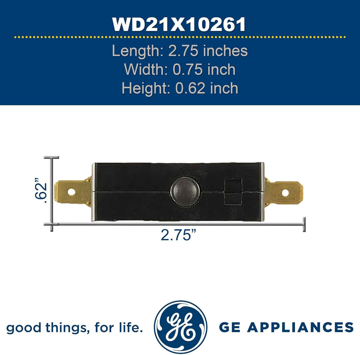 GE WD21X10261 Genuine OEM All Purpose Switch/Interlock Switch for GE Dishwasher