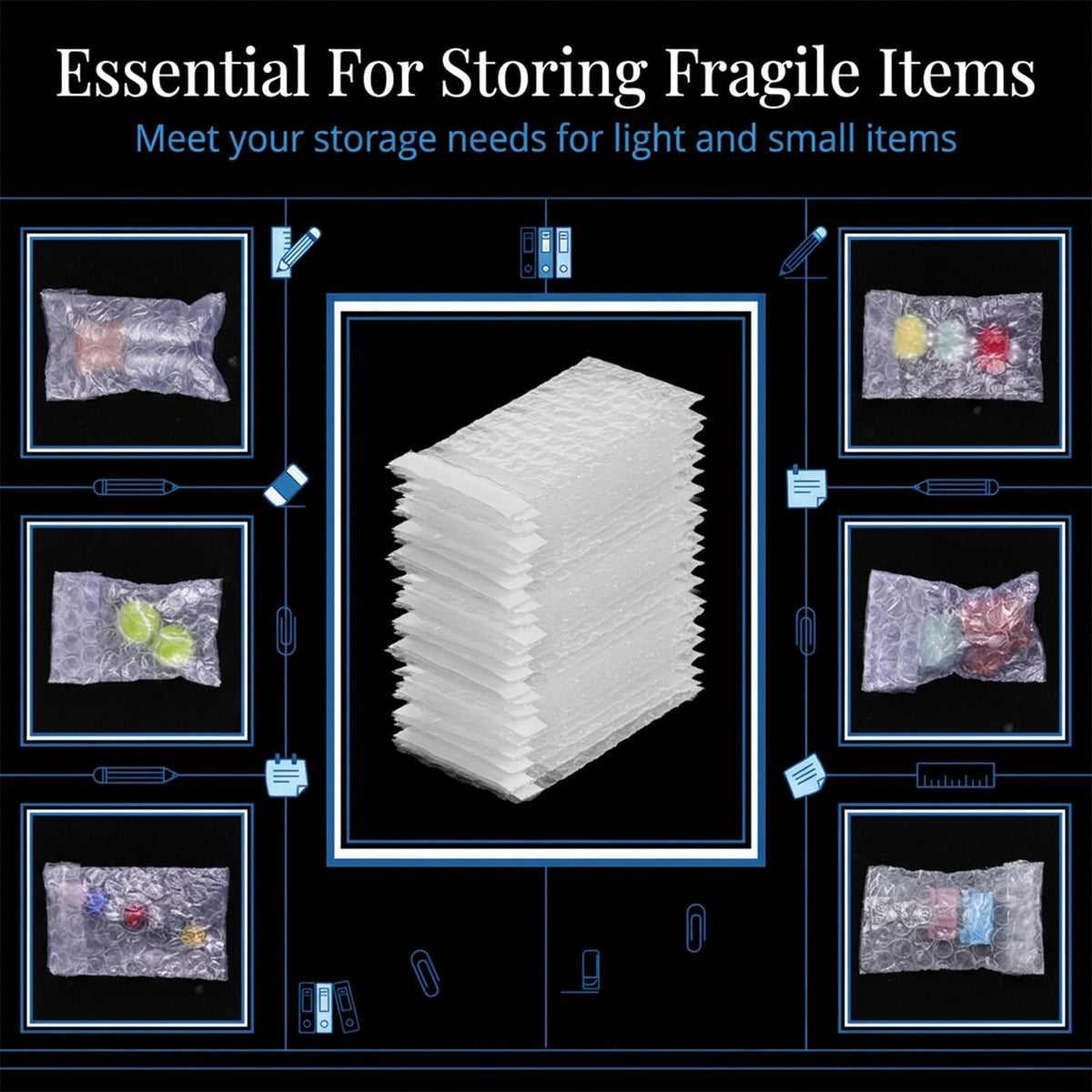 300Pcs Small Bubble Wrap Bags for packing