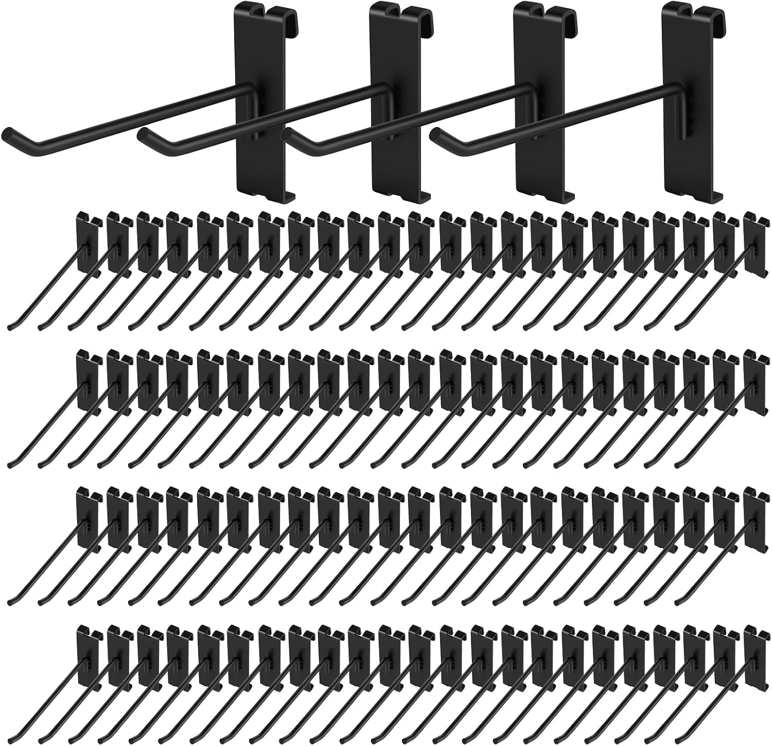 Heavy Duty 6" Gridwall/Grid Panel Hooks, Black (96-Pack, 6-inch)