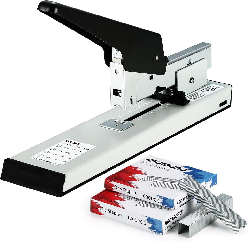 Heavy Duty Stapler with 2000 Staples: 100 Sheets High Capacity Manual Office Stapler, Metal,Jam Free,for Paper
