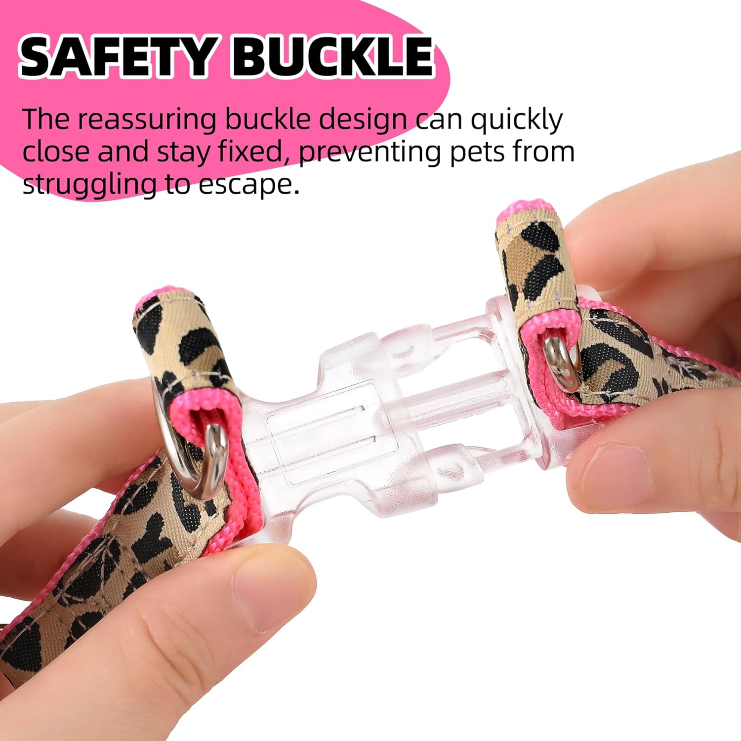 Leopard Dog Harness Collar Leash Set, Adjustable No Pull Dog Halter Harness for Small Breed Dogs, Easy Control for