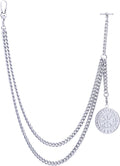 Pocket Watch Chain，Watch Chain Men, Double-Layer Design, With Two Hooks, Halloween, Thanksgiving And Christmas Vests