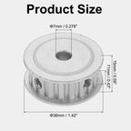 DTGN XL Timing Pulley, 20-Teeth 7mm Bore for 0.37" Width Belt