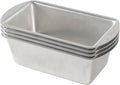 Natural Aluminum Commercial Mini Loaf Pans, Four 2-Cup Pans