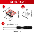 Trinkrittey 5 Pcs A4988 Stepper Motor Driver Module with Heat Sink