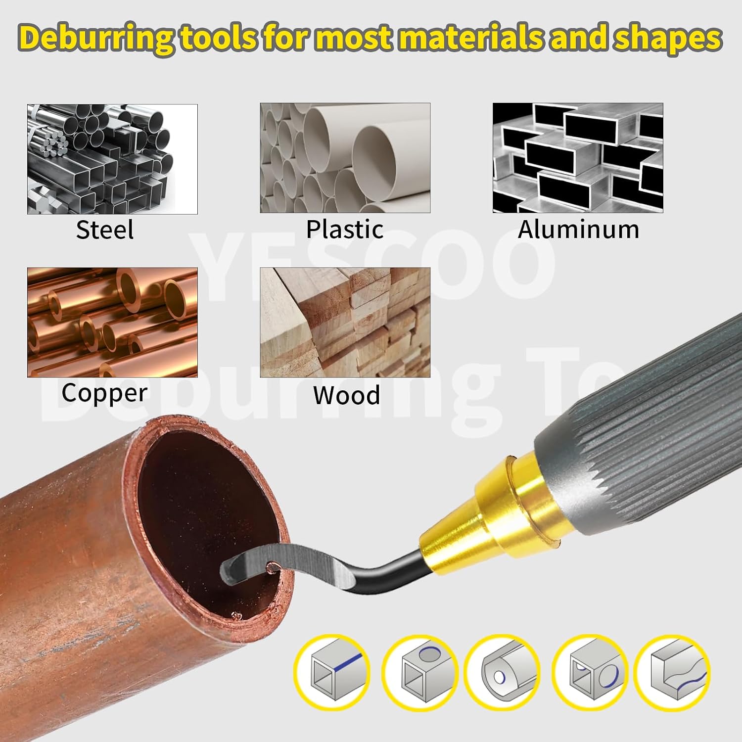 Deburring Tool 3D Printing, 10 Extra High Speed Steel Swivel Blades | Deburring Tool Double Head Anti Skid Handle