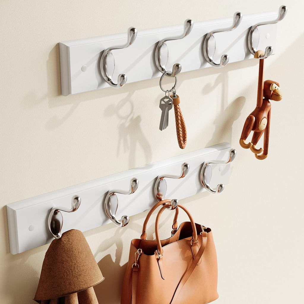 Coat Rack Wall Mount 2 Pack, Coat Hooks Wall Hooks Coat Hangers for Wall, Hat Racks Hooks for Hanging Coats Wall