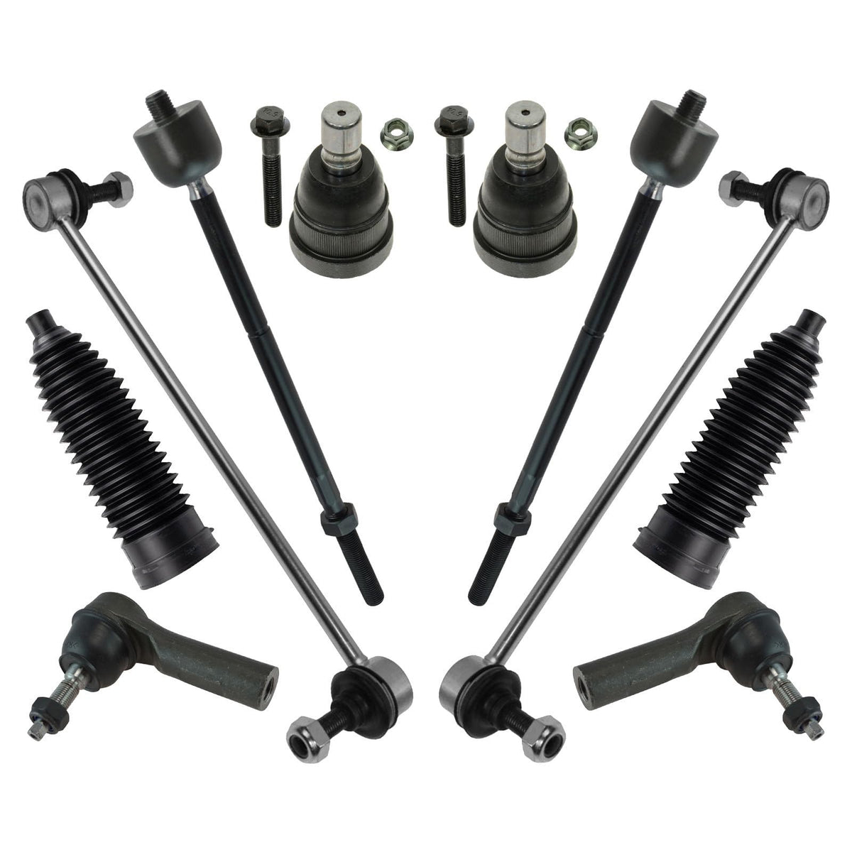 TRQ Front Steering and Suspension Kit Tie Rods Ball Joints Rack Pinion