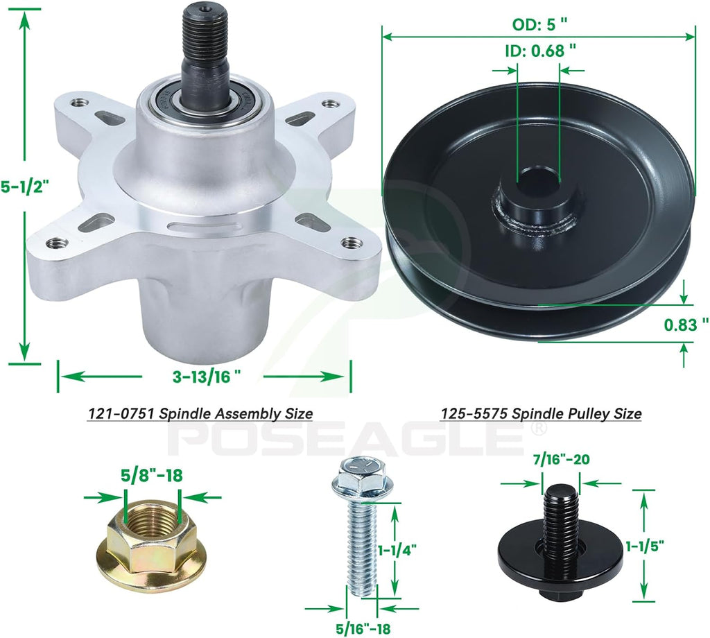121-0751 Spindle Assembly for Toro Timecutter SS5000 MX5060 Decks