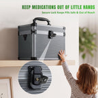 10-inch Lockable Medicine Box with Tray, Medication Lock Box First Aid Box