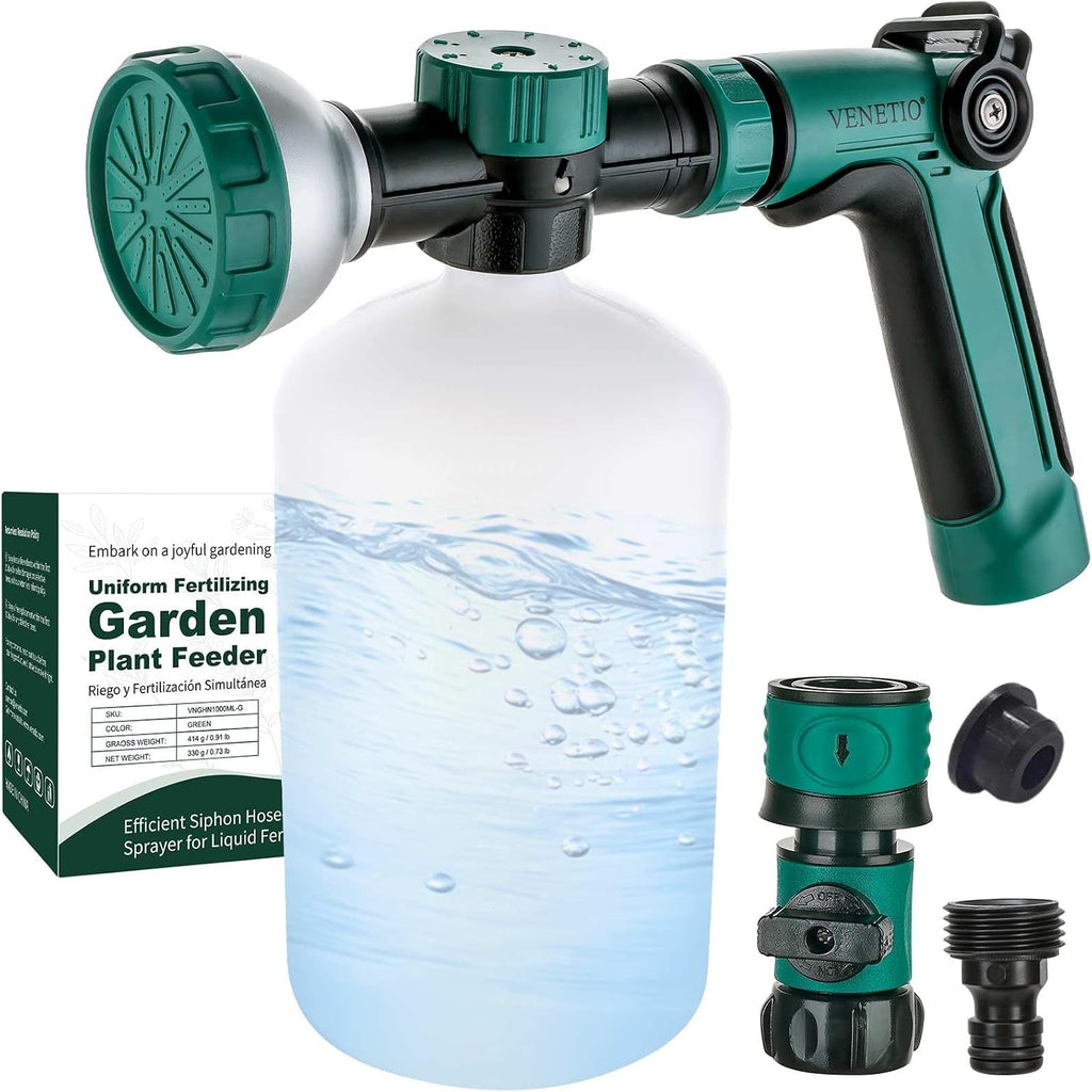 8-Dial Hose-End Sprayer Pro with Quick Connector for Liquid Fertilizer | Lawn and Garden Nozzle Spreader for Uniform