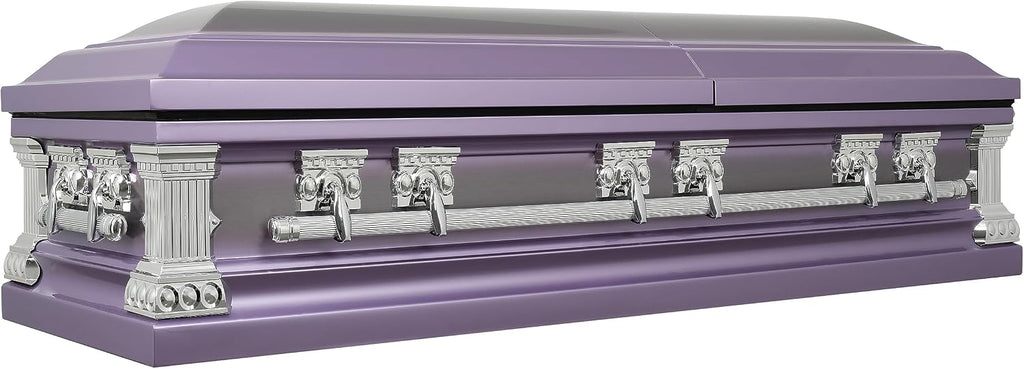 Lincoln Funeral Casket Lilac with Pink Velvet Interior