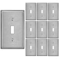 BESTTEN 1 Gang Toggle Switch Metal Wall Plate 10 Pack, Standard Size