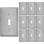 BESTTEN 1 Gang Toggle Switch Metal Wall Plate 10 Pack, Standard Size