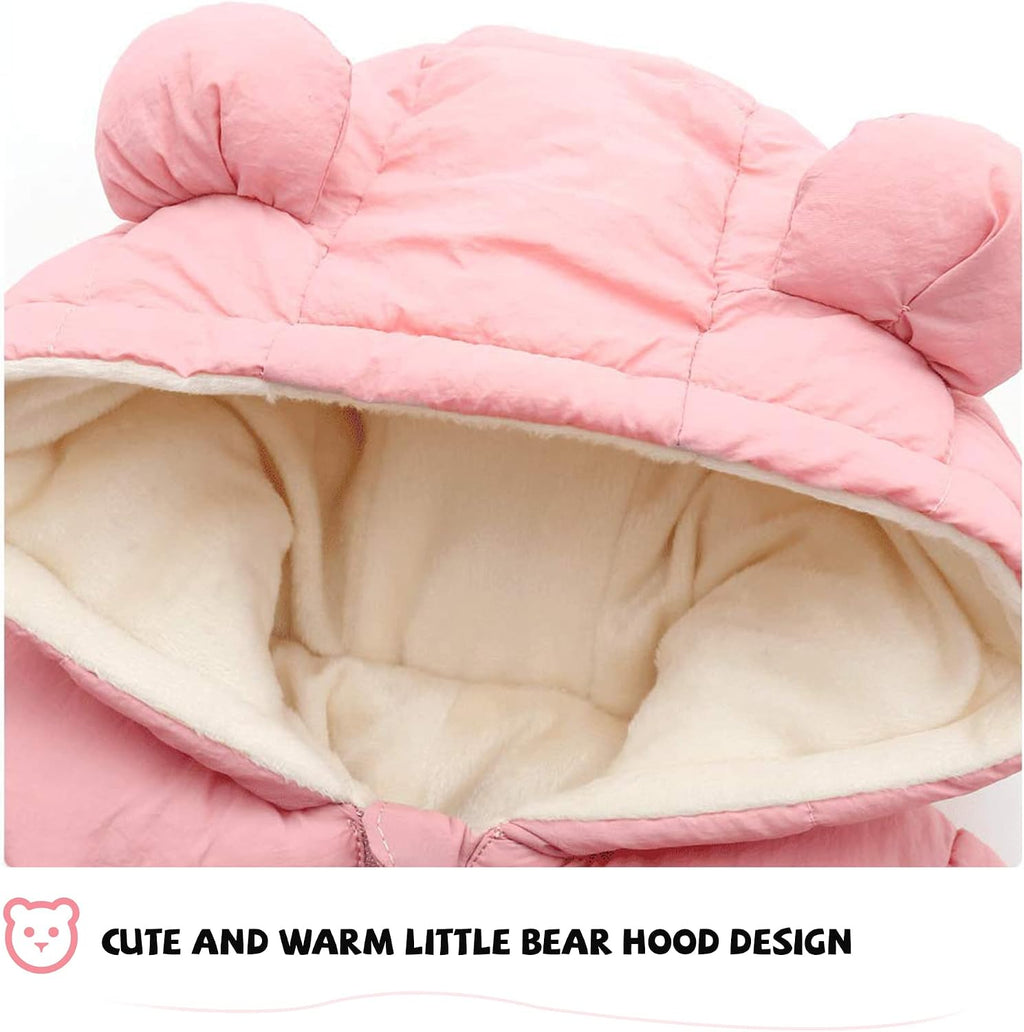 Baby Clothes Cute Infant Toddler Snowsuit Warm Newborn Boy Girl Winter Coats Hooded Zip Jumpsuit