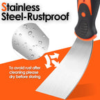 Putty knife,10 Piece Stainless Steel Paint Scraper Tool Set,14" Mud Pan for Repairing Drywall, Removing Wallpaper