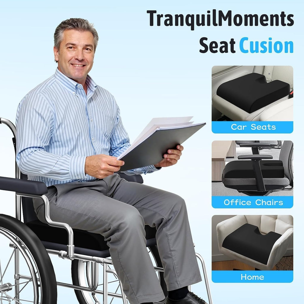 Seat Cushion, Gel Wheelchair Seat Cushion, Black