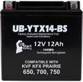 YTX14-BS 12V 12Ah Replacement for Kawasaki KVF KFX Battery